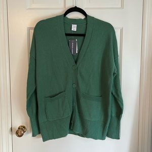 NWT Melrose and Market Cotton Cardigan, S/Green